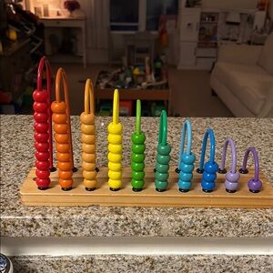 Colorful Wooden Bead Abacus for Kids Melissia and Doug used like new